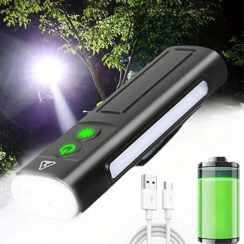 

Multi Functional EDC LED Flashlight with Magnetic Side Light Aluminum Alloy COB Work Light for Outdoor Camping