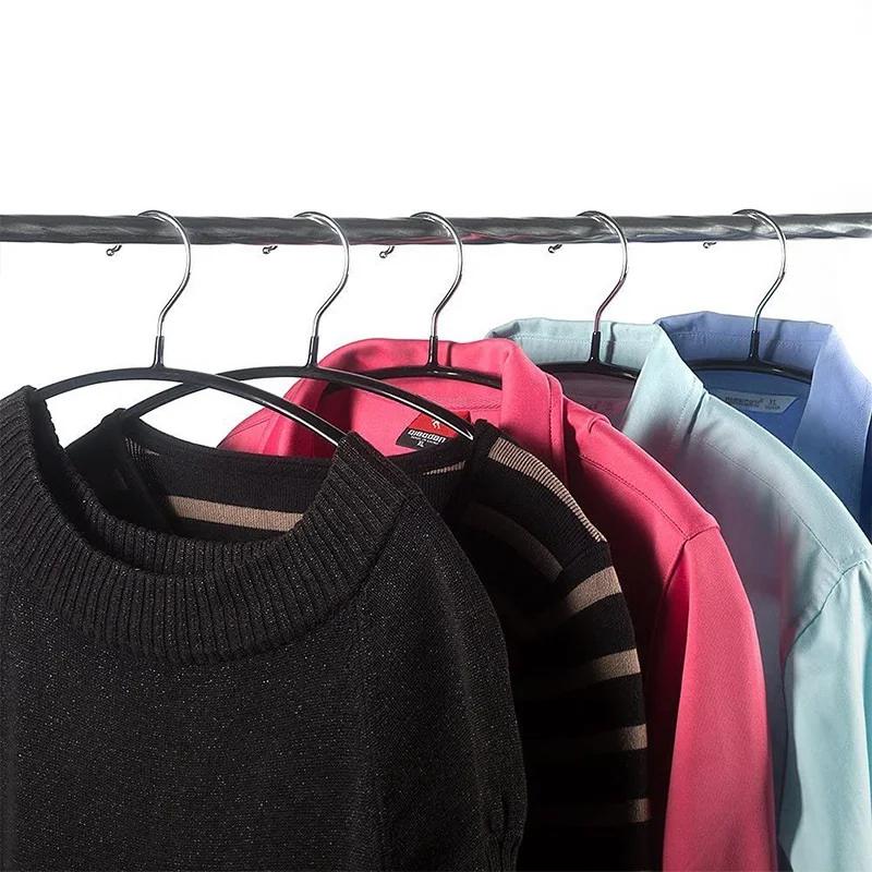 10-50 PCS Non-Slip Space Saving Clothes Hangers Durable Sturdy Contour Metal Shirt Clothes Hangers Suitable for Coat Jacket Suit