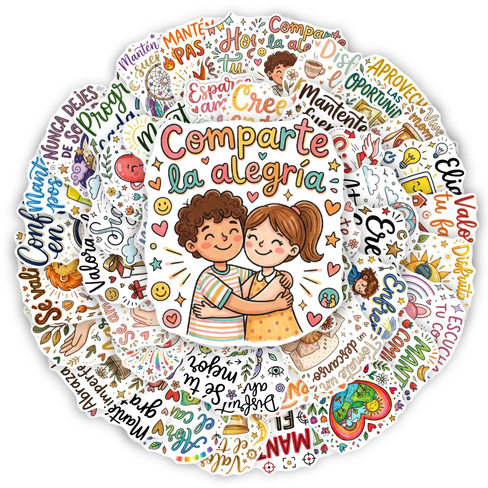 50 autocollants mignons avec des phrases de motivation espagnoles, autocollants esthétiques, DIY, bureau, salle d'étude, citations inspirantes classiques pour la vie