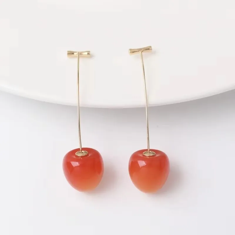 2023 neue Rote Hängende Ohrringe für Frauen Lange Blume Herz Anhänger Baumeln Ohrringe Unregelmäßige Geometrie Element Ohr Schmuck – Detail 9