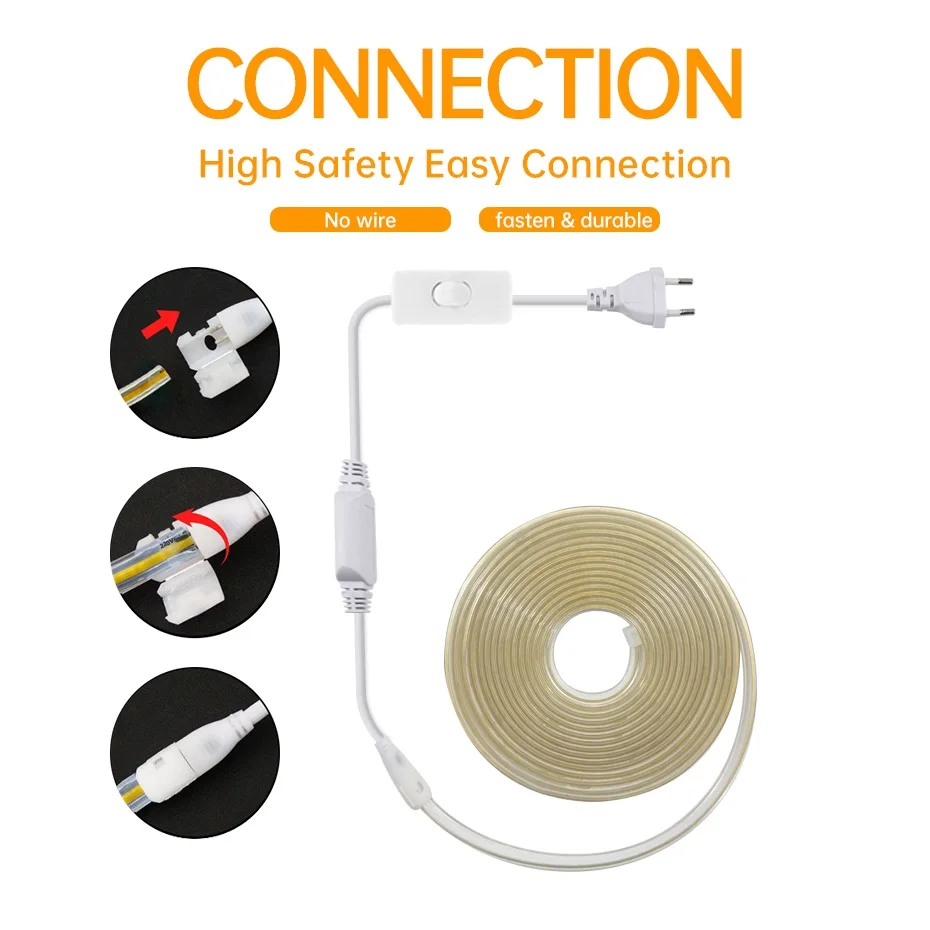 220V COB LED Strip Light 288LEDs/m Super Bright IP65 Waterproof See175eac348f44f3b49bc71ef728c239l
