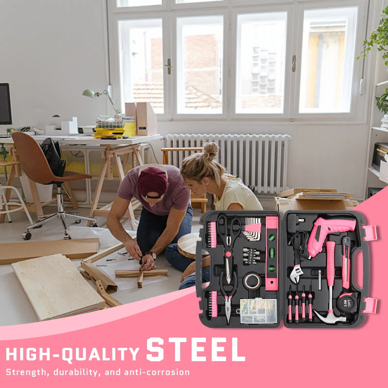 UBesGoo 149 Piece Household Tool Set, Home Hand Tool Kit, Includes Measure Tape, Plastic Box