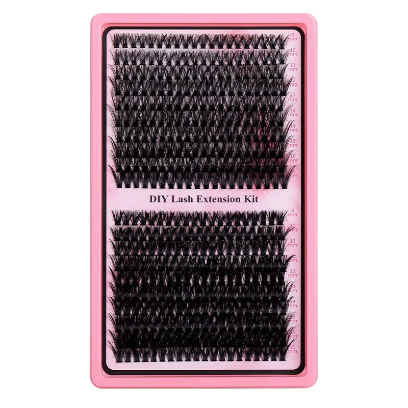320 Cluster DIY Wimpernverlängerung 3D 9–16 mm gemischte natürliche Einzelwimpern Cluster Mix Wimpern Komplettset Wimpern Kit