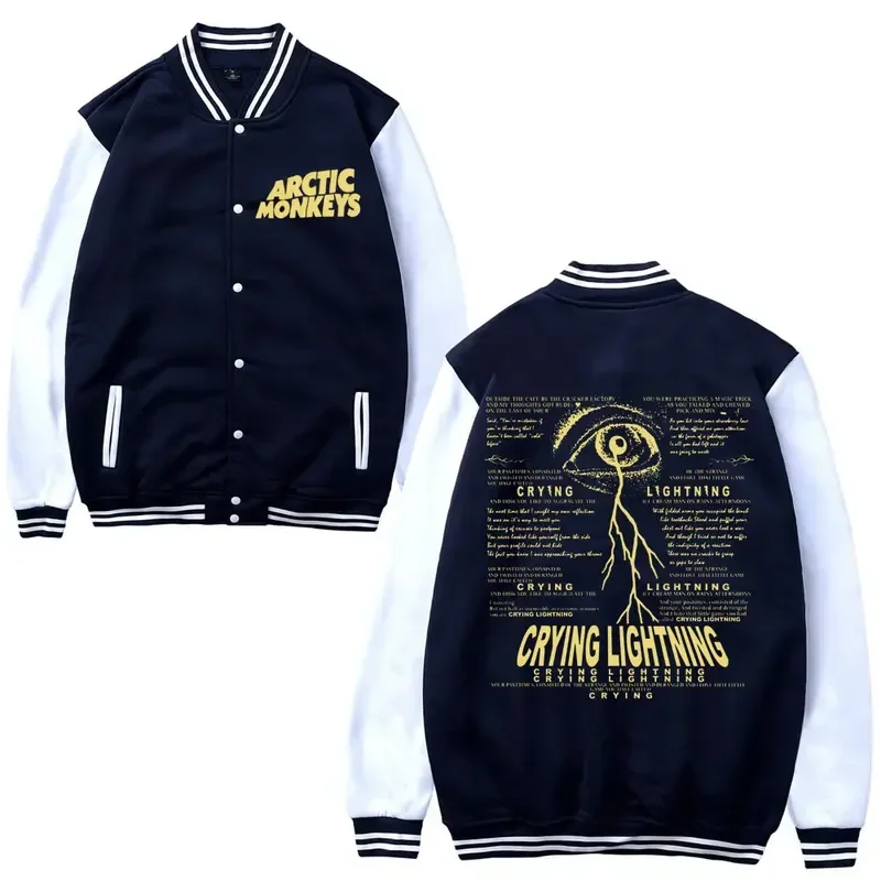 Rock Band Arctic Monkeys Music Album Print Baseball Uniform Male Winter Fashion Hip Hop Baseball Jacket Men Women Jackets Coats