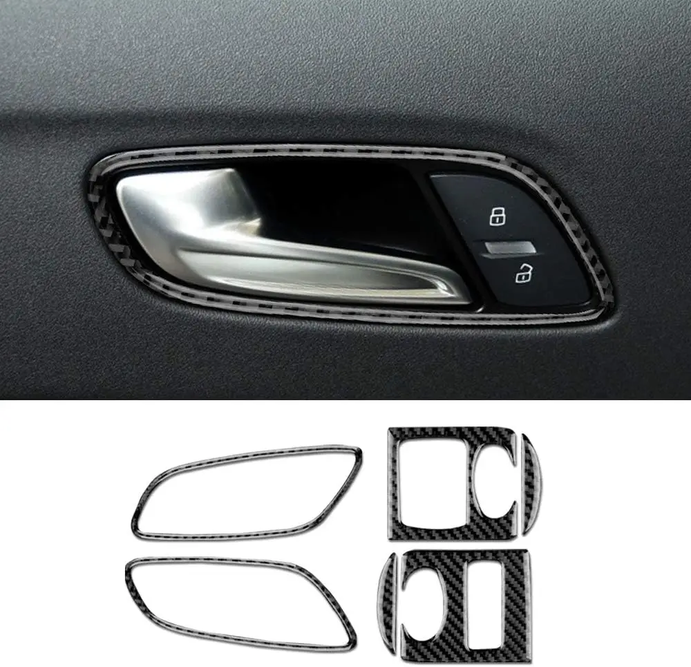 

Carbon Fiber Modified For Audi TT 2007-2014 Car Door Handle Window Switch Button Console Panel Interior Sticker Auto Accessories