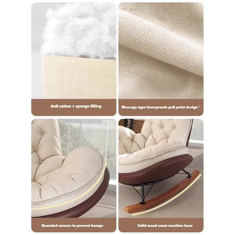 Lazy Sofa Rocking Chair Reclining Sleepable Bedroom Single Recliner Home Balcony Leisure Chair Tatami Seat  Floor Chair