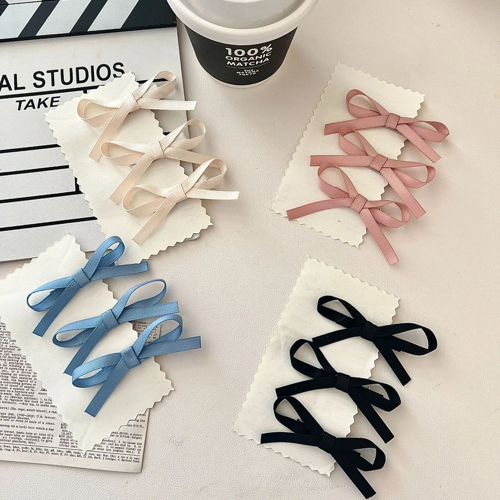 

3PCS One Piece Clip Sweet & Spicy Vibe Ribbon Small Ribbon Braided Hair Clip Princess Hair Style Headdress Clip