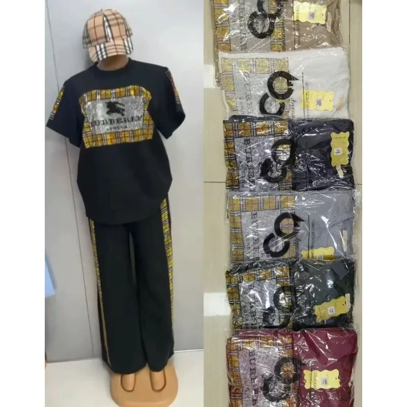 Customized 2 Pieces Women's Sets 2026 Summer Spring Letter Print Pullover Suit Tops And Pants Suits Two Piece Set Tracksuit Outf