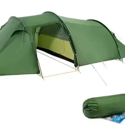 

Водонепроницаемая туристическая палатка-туннель для кемпинга на 3-4 человека, туристическая палатка с двойной дверью, вентиляция, семейная уличная палатка для кемпинга