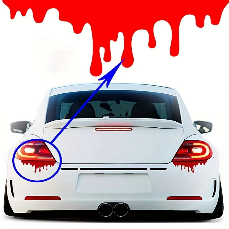 Red Reflective Blood Drip Tail Light Vinyl Sticker, Car Headlight Paint Decal, Aggressive Tuning Decor