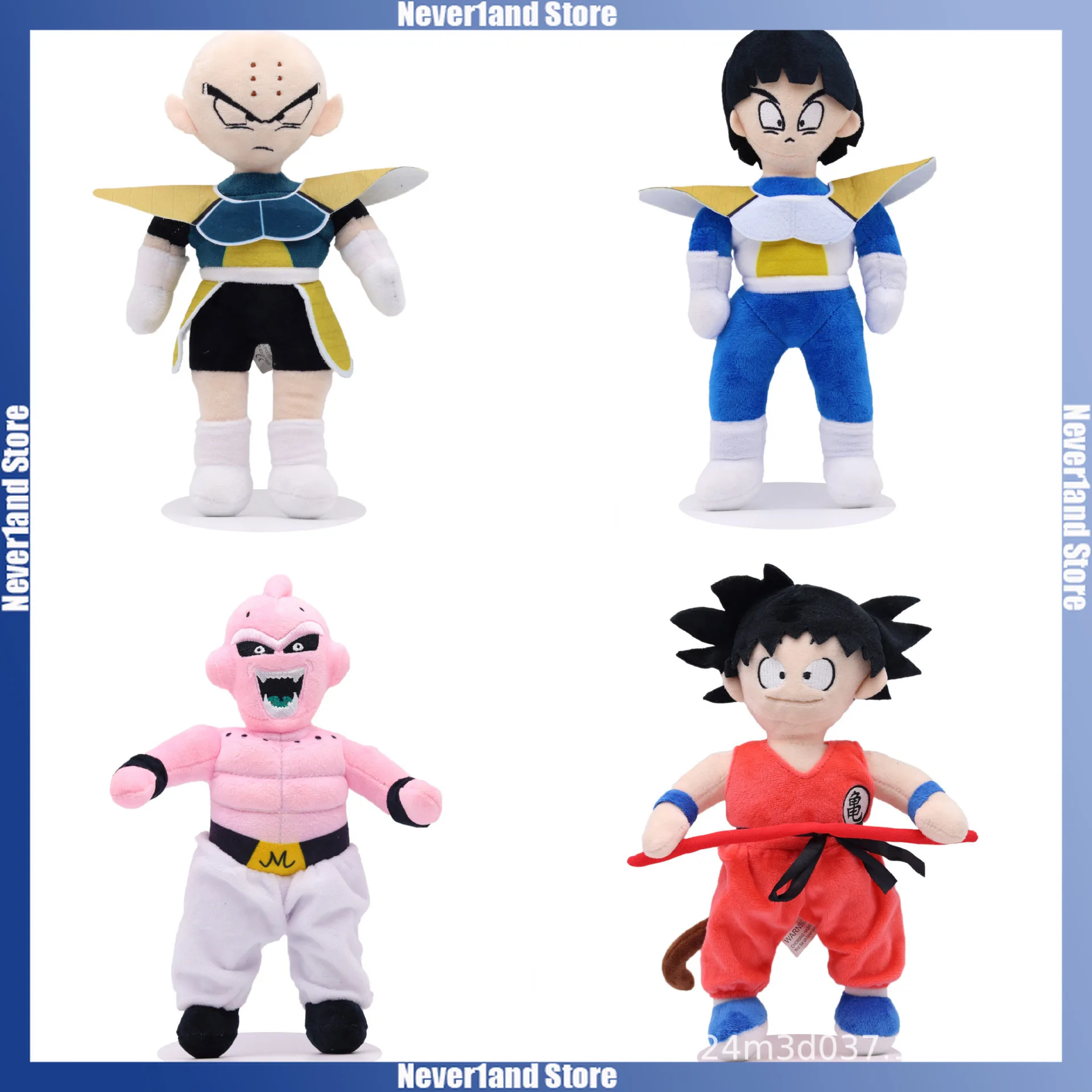 Muñeco de peluche de Dragon Ball de 26cm, Goku Krillin Majin Buu, juguete de peluche con forma de dibujos animados, almohada decorativa para dormitorio, decoración de escritorio, regalo para niña y niño
