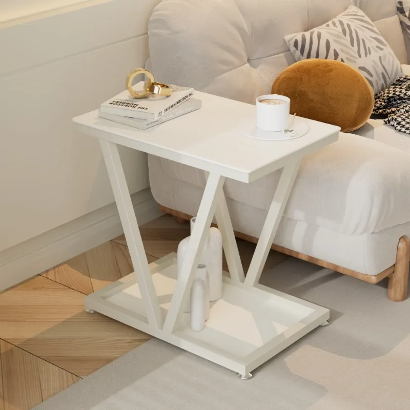 

Light luxury living room tempered glass sofa table creative corner table bedside side