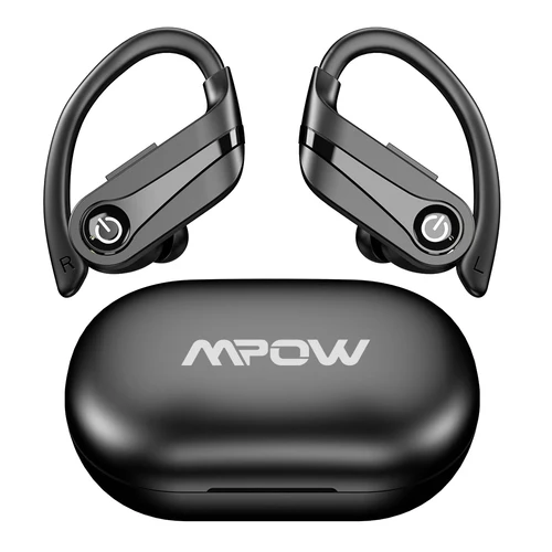 Mpow Q63 auriculares inalámbricos Bluetooth 5,3 con micrófono IPX7 impermeables 200H auriculares con ganchos para deportes correr entrenamiento gimnasio