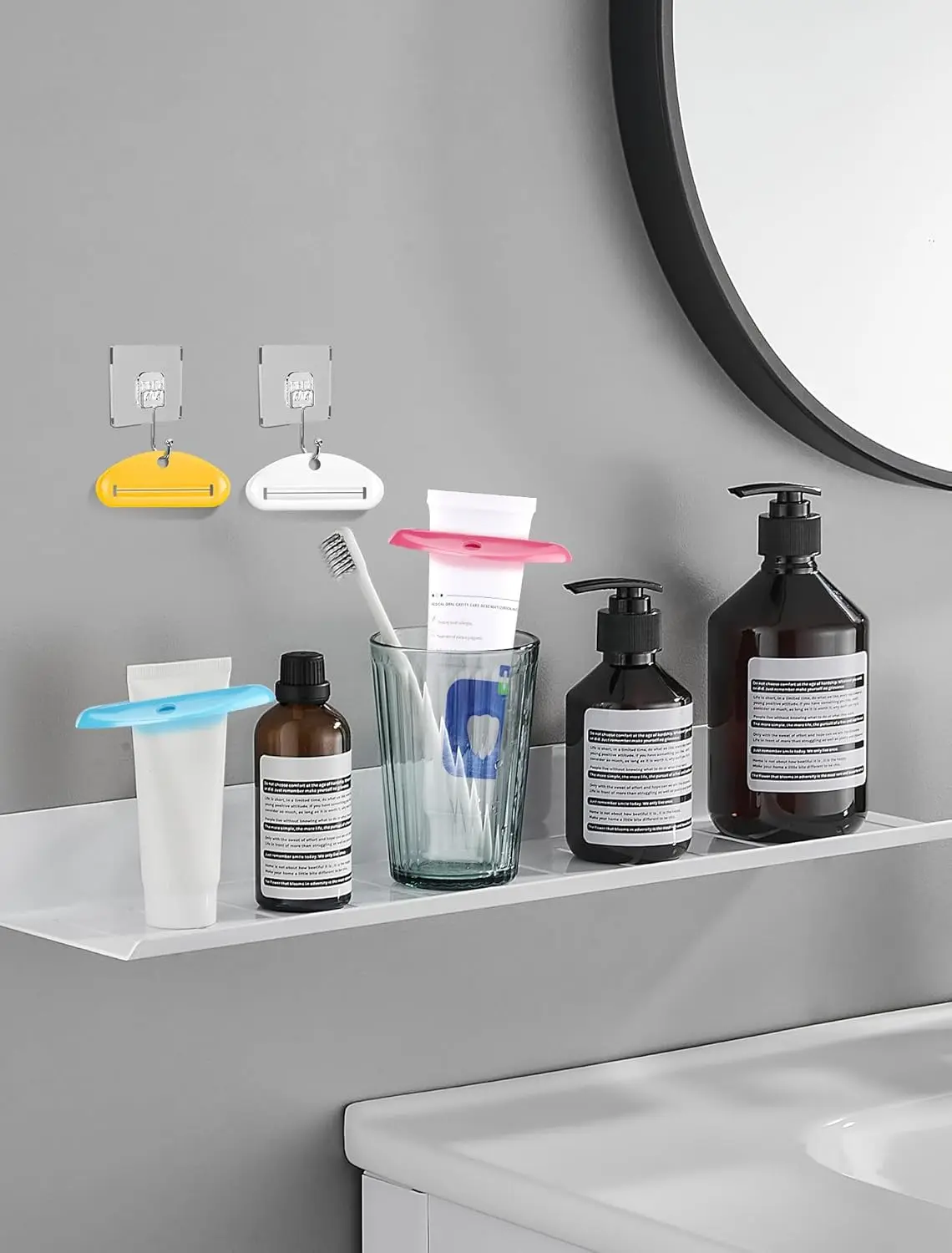Bathroom Use - Colorful Plastic Toothpaste Tube Squeezers, 4 - Piece Set, Suitable for Multiple Products