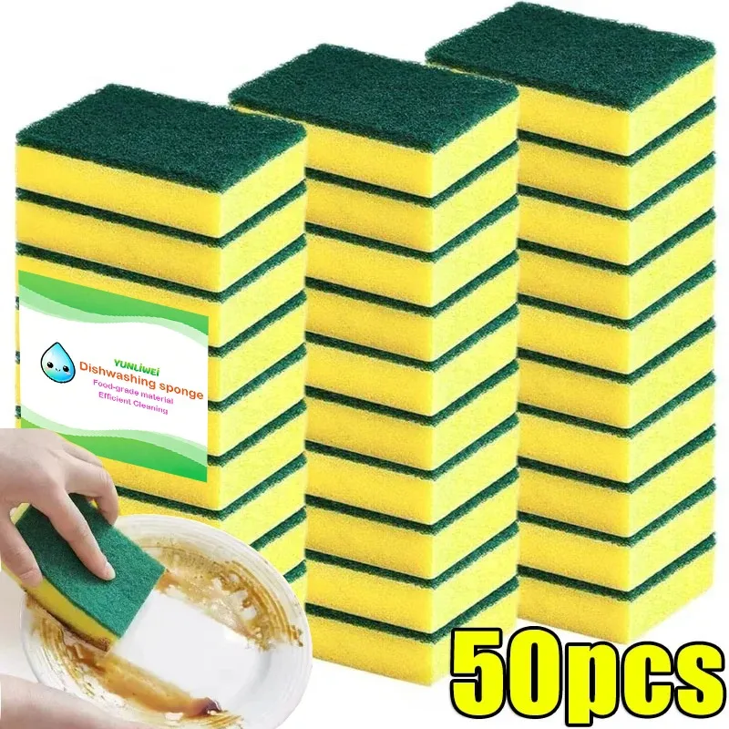 50 Stück Weiche Spülschwämme, Topfreiniger, Rostentferner-Bürsten-Set, Haushaltsreinigungsbürsten, Küchenschwämme
