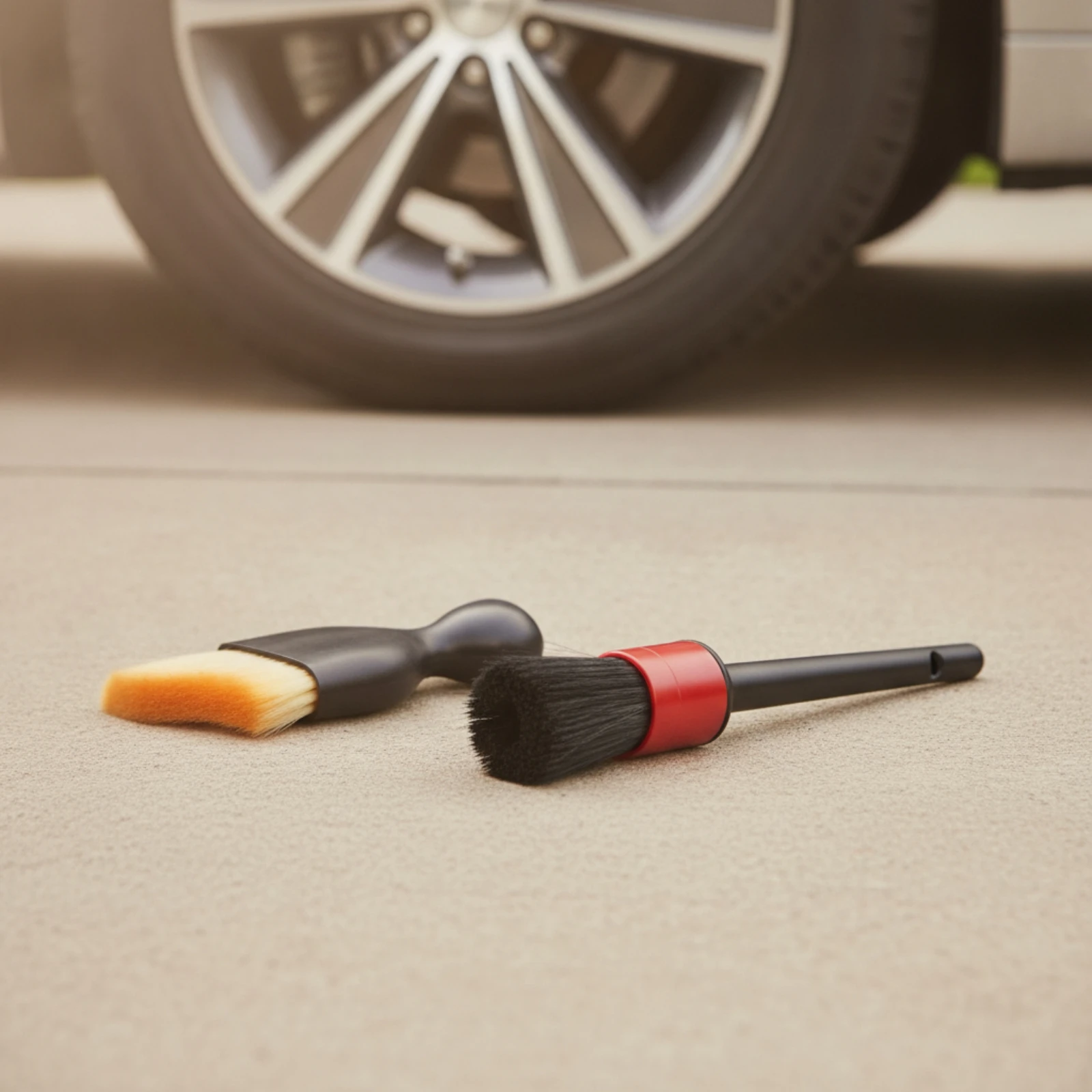 5 Pieces Car Detailing Brush Kit Compact Automotive Cleaning Brush Set Handheld Multi-Functional for Air Vents Vents