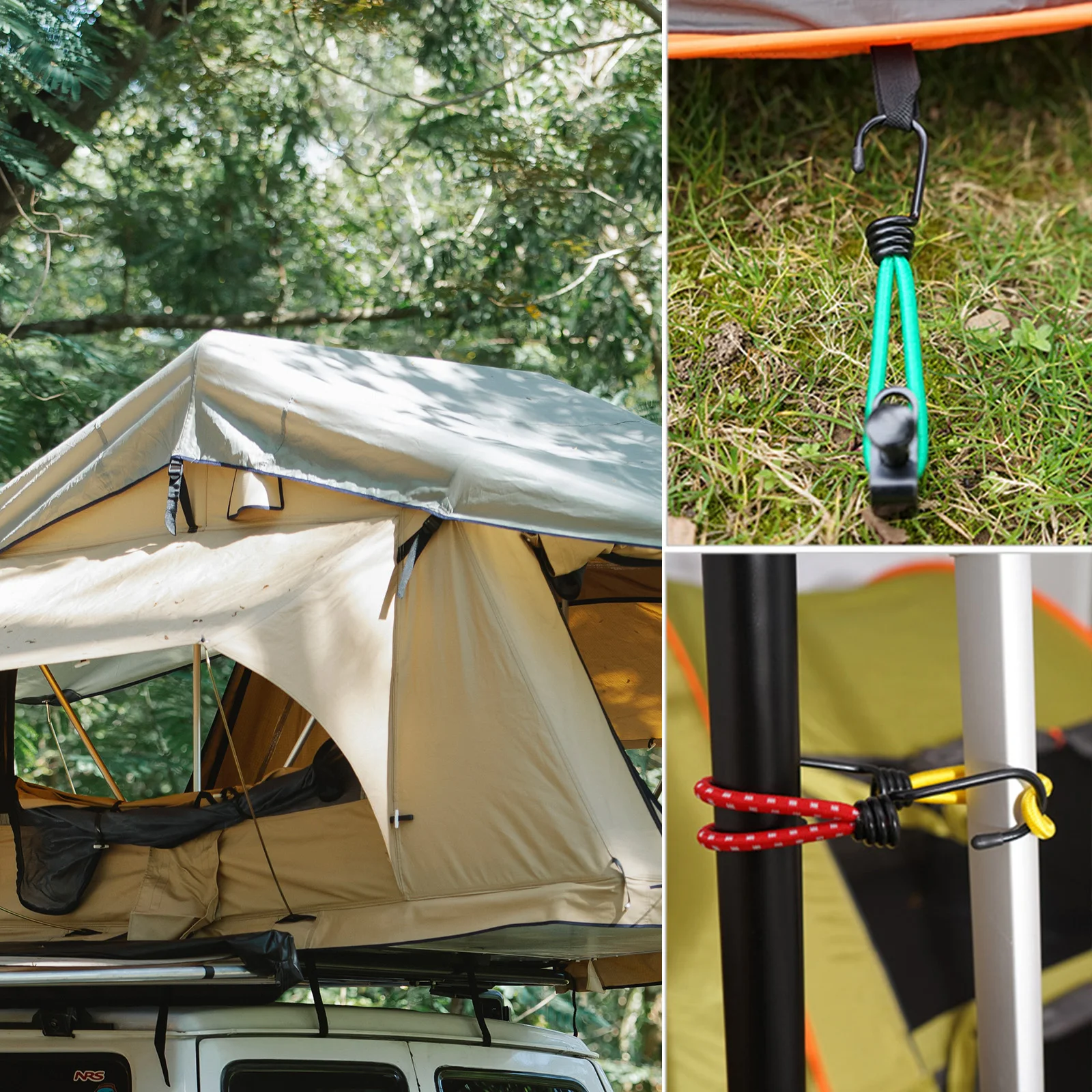 

3pcs 15Cm Tent Rope Buckle Camping Hooks Outdoor Elastic Strap Fixed Binding For Travel Hiking Kayaking Hunting Camping