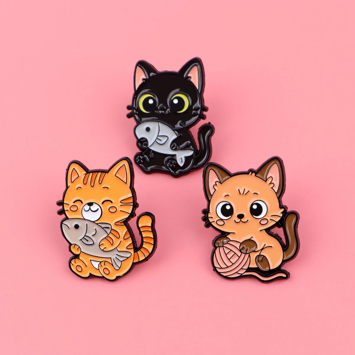 Cute Couple Cat Enamel Pins Metal Brooch for Clothes Lapel Pin Badge on Backpack Clothing Accessories Fashion Jewelry Gift image 6