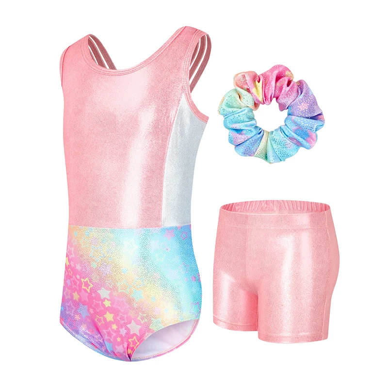 Children Girls Ballet Dance Leotards With Hairband Ballet Dance Leotards Dancewear Sets Teens Children\'s Skating Bodysuit