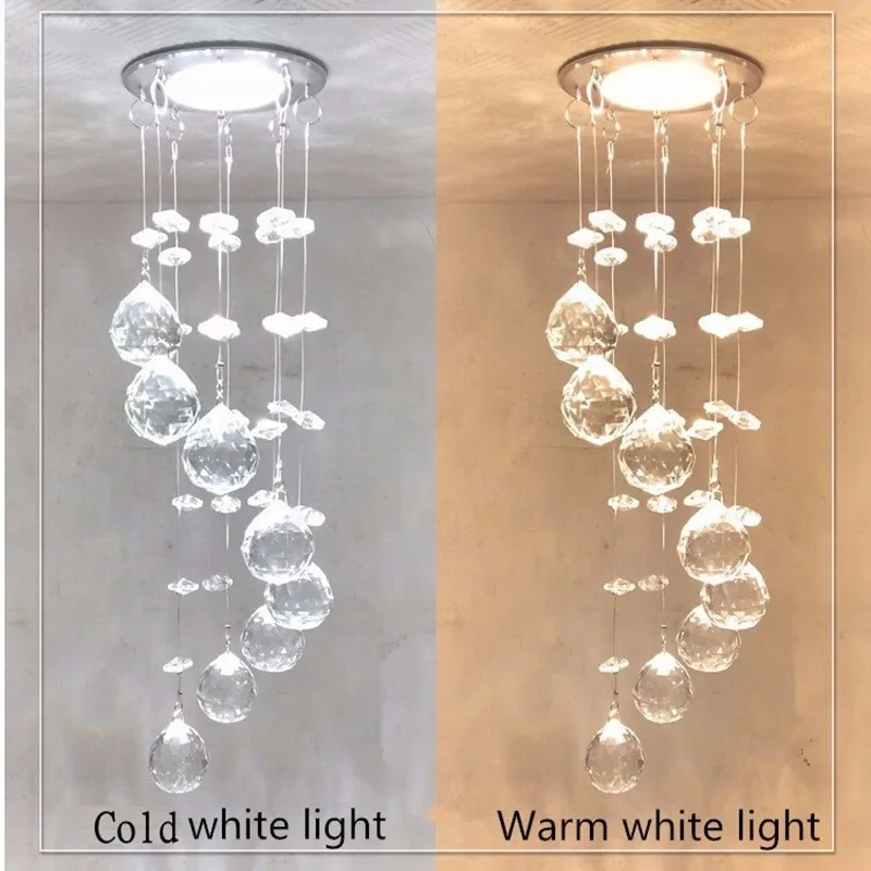 Modern Chandeliers LED Light Lustre Light Restaurant Crystal Chandelier Bedroom Three Watt Crystal Lighting Home Decor Fix