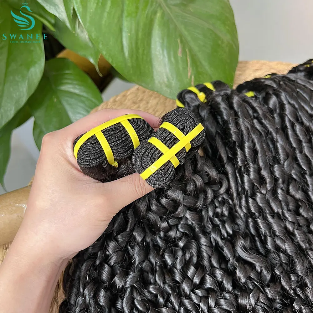 

Наборы кудрявых волос Pixie из натуральных вьетнамских и бирманских волос, необработанные, 15A, двойная трессировка, для наращивания