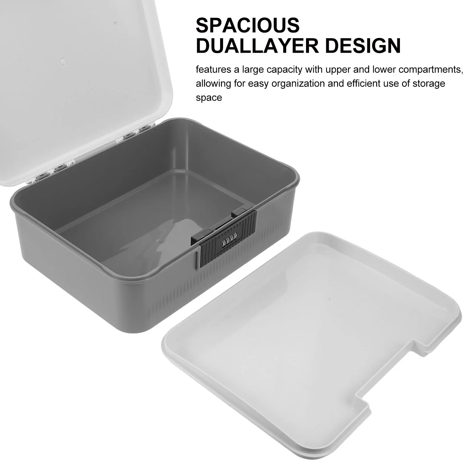 Cofre de almacenamiento con cerradura, cerradura de combinación de contraseña de 16L, organizador seguro para el hogar, oficina, documentos de viaje, joyería, dinero
