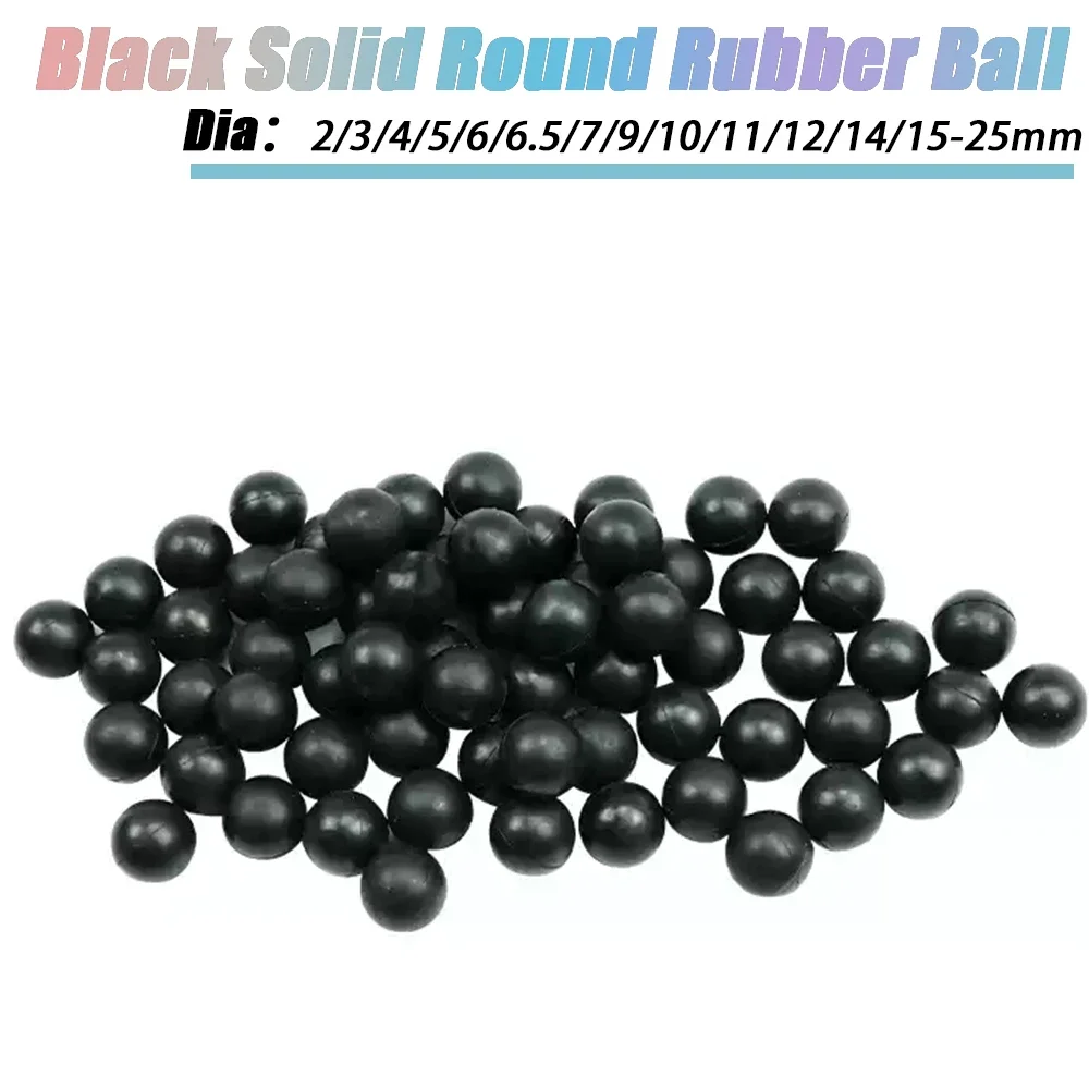 Black Round Solid Rubber Ball Sealing Rubber Ball Industrial DIY Parts Dia 2/3/4/5/6/6.5/7/9/10/11/12/14/15-25mm
