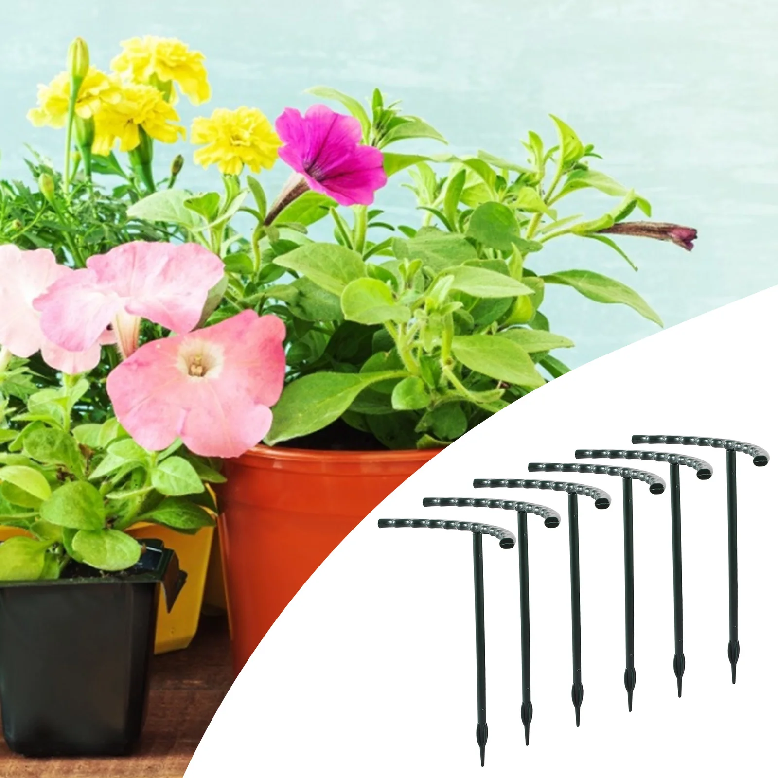 6PCS Garden Plant Support Stake Half Round Metal Garden Plant Strut Climbing Plant Support for Indoor Outdoor Climbing Vegetable