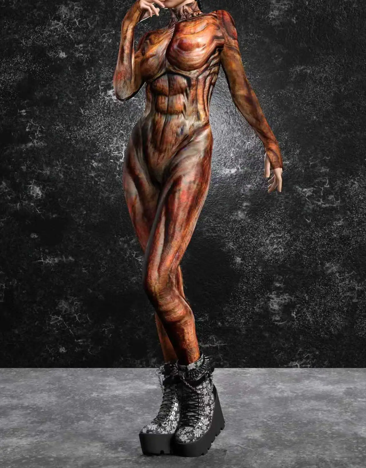 Modischer Rosa Erwachsenen-Damen-Jumpsuit Cosplay-Strumpfhose Punk-Steampunk-Bodysuit Karneval Bühnenauftritte Rollenspiel-Kostüm Neu 2026 – Detail 35