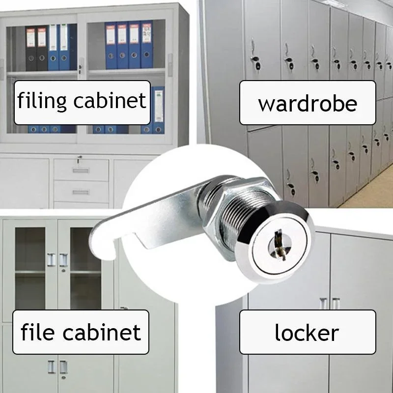 2Pcs Classic Security Lock Metal Cylinder Cabinet Locker 16 20 25 30 Mm Cam Lock with Keys Heavy Duty Mailbox Drawer Security