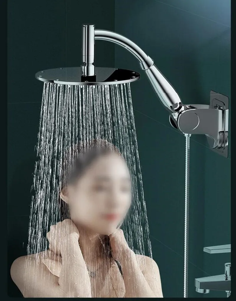 Bathroom 6 Inch High Pressure 360 Degrees Rotation Large Round Big Rainfall Sprayer Bathroom Hand Held Shower Head Accessories