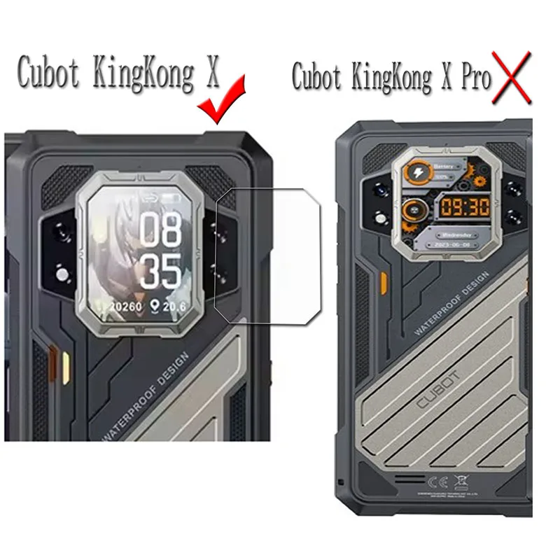 2 SZTUK 9H HD 3D Folia na obiektyw aparatu dla Cubot KingKong X 1,85 "tylny ekran Oryginalne szkło hartowane na KingKongX Protector Cover — zdjęcie 3