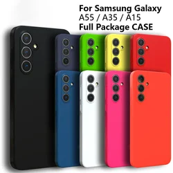 For Samsung Galaxy A55 A35 A15 Case Silky Silicone Cover Soft-Touch Back Protective Housing For A54 A53 A34 A14 A73 A52 A32 A12