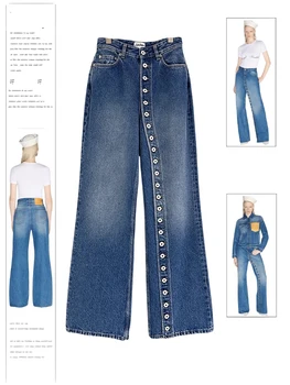 Kadın Mavi Şalvar Y2k Kot Harajuku Vintage denim pantolon Streetweed Japon 2000 s Tarzı Büyük Boy Jean Pantolon Değersiz Giysiler