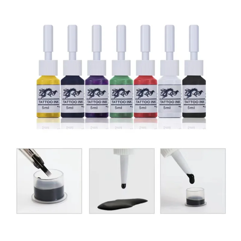 Professional 5ml Tattoo Ink Pigment Body Art Beauty Paints Makeup Tattoo Supplies Semi-permanent Eyebrow for Body Art Paint