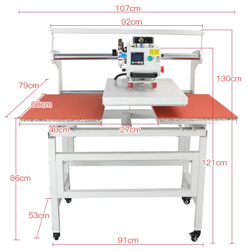 Dual Electric Slide Hot Stamping Heat Press Machine For T - Shirt Garment Heat Transfer Plate For Printing Labels
