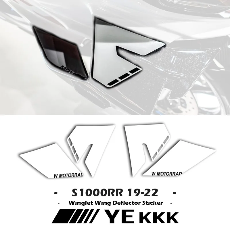 For BMW S1000RR 2019 2020 2021 2022 Winglet Wing Deflector Sticker Fairing Shell Sticker Decal HP4 Full Logo