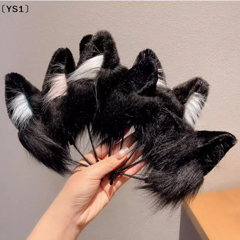 〔YS1〕Kawaii Cat Ear Headband Cute Plush Hairband Holiday Dress Up Christmas Animal Ear Hoop Childrens Hair Accessories Cosplay G