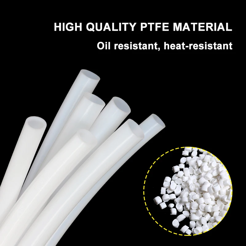 1 - 10m 600V PTFE Tube White 1/2/2.5/3/4/5/6/7/8/10mm High Temperature Insulated Extruder J-head Rigid Pipe for 3D Printer Parts