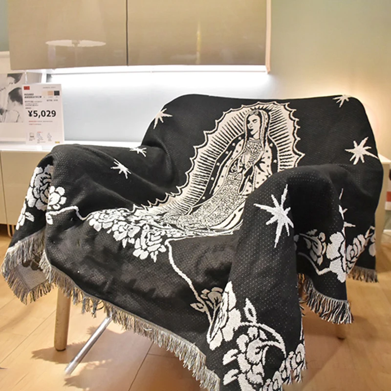 Maria Blanket The Virgin Mary Tapestry Office Air Conditioning Red
