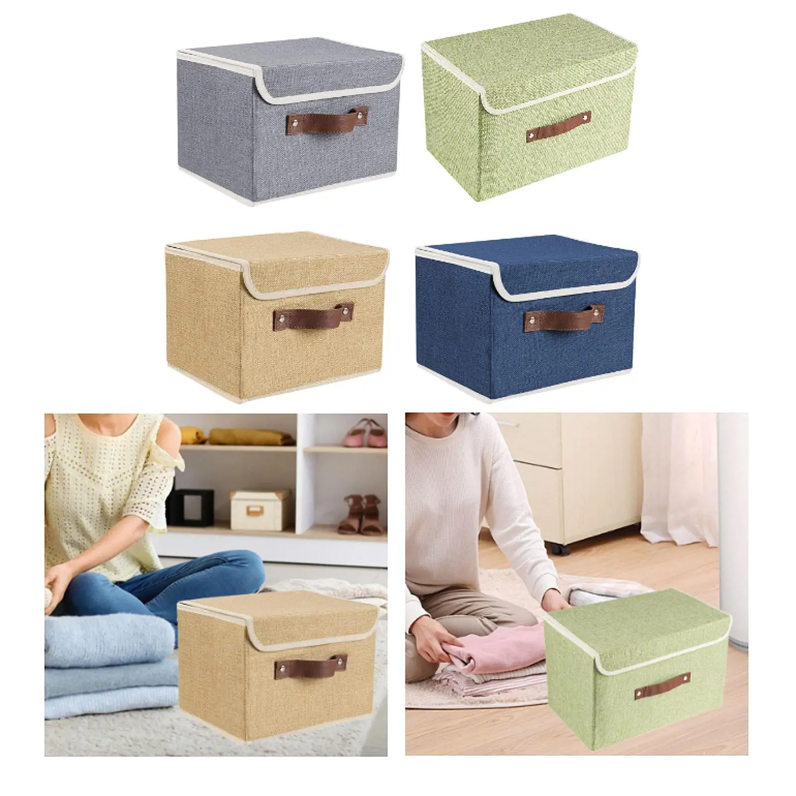 Storage Bin with Lid Kids Toys Organizer for Clothing Sundries Bathroom