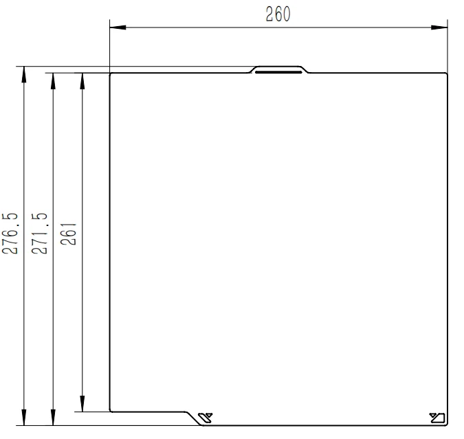 260 x 271 mm Bauplatte für Elegoo Centauri Carbon Smooth PEI strukturiertes PEI-Blatt Federstahl doppelseitiges 3D-Drucker-Zubehör – Detail 1