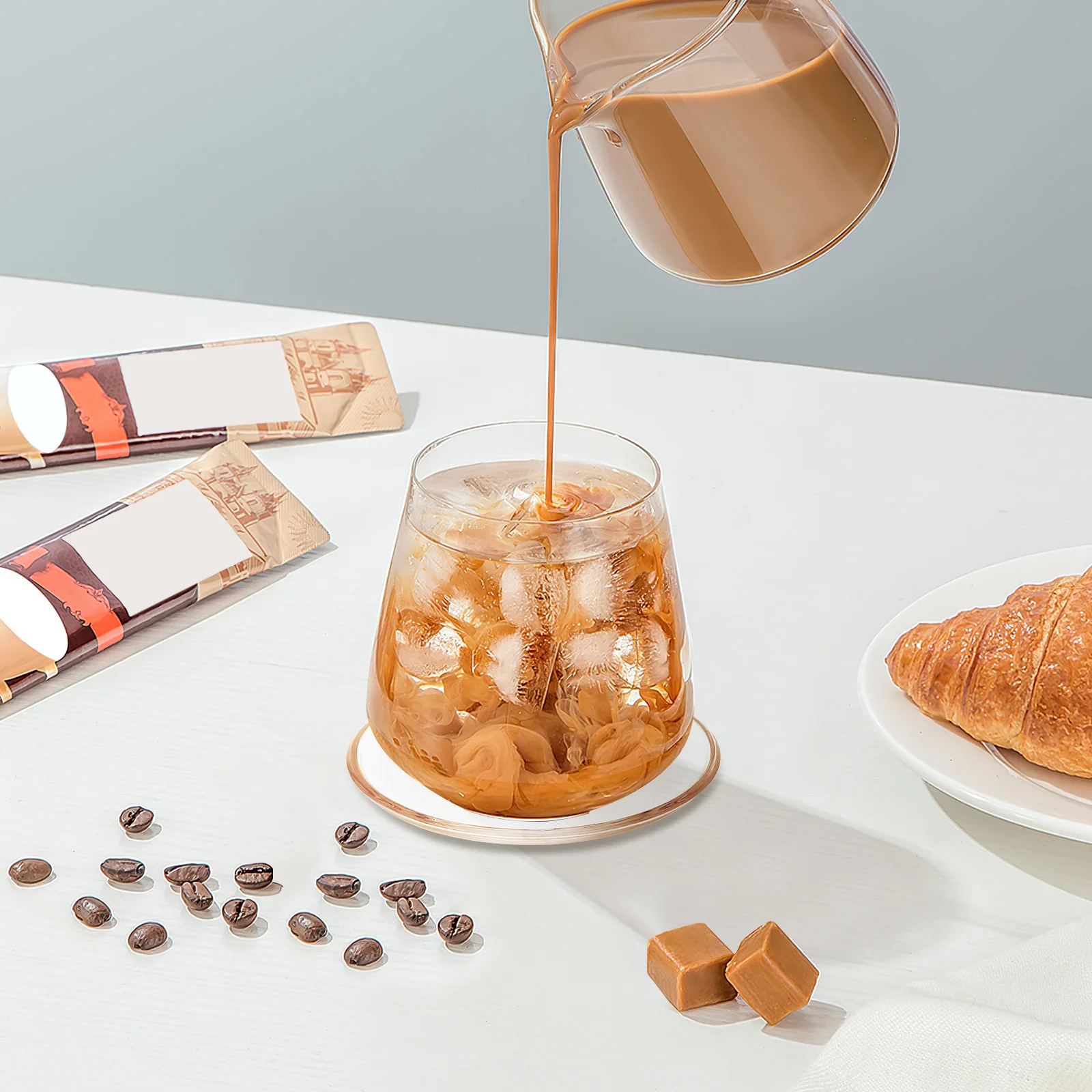 

4 Pcs Platter Glass Saucer Food Decorative Tea Saucers Dessert Plates Transparent