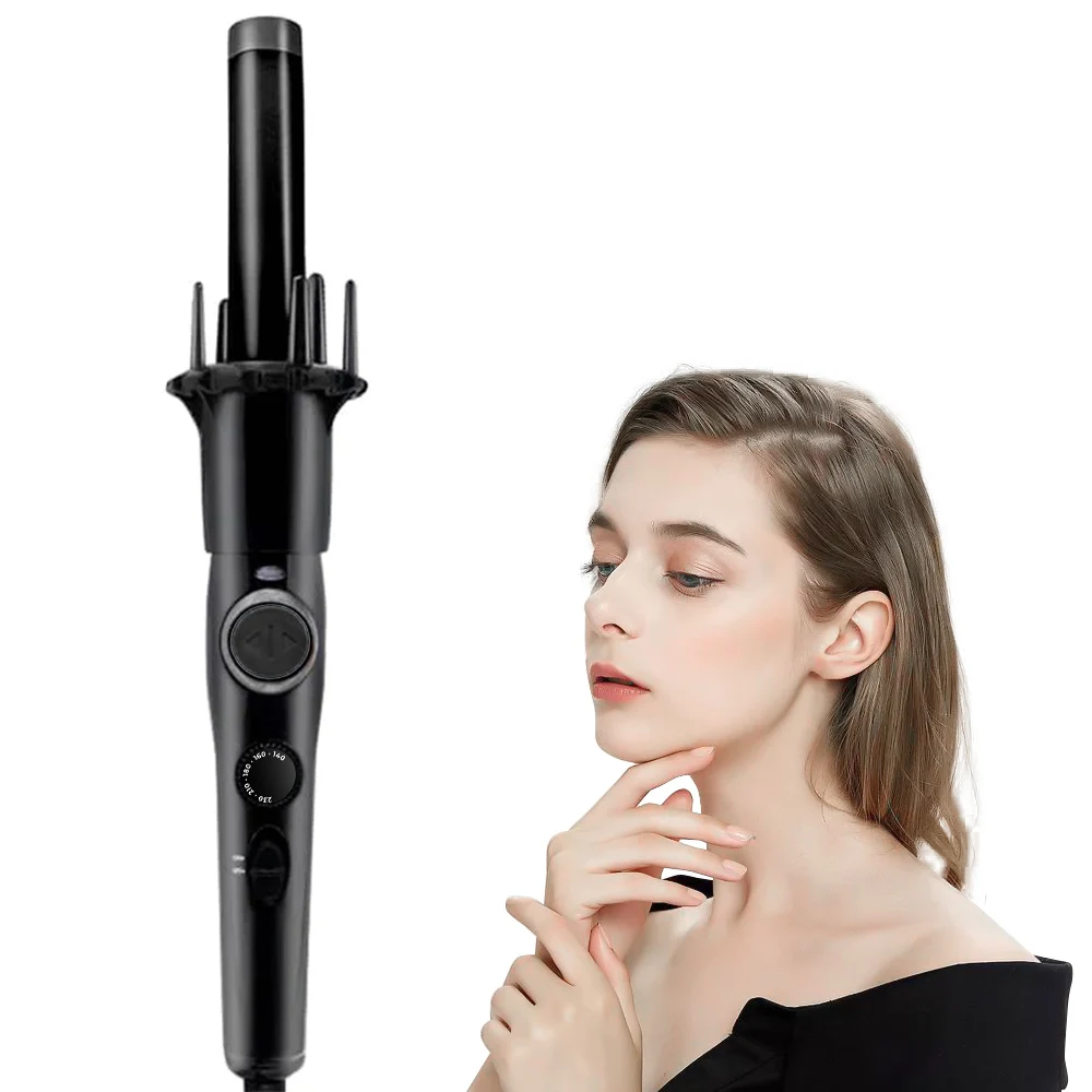 Automatic Rotating Curling Iron Ceramic Ionic Hair Curler 2-Way Rotation Curling Wand Fast Heating Hair Waver Iron Styler