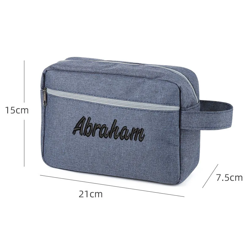 Professional Personalized Embroidery Men\'s Makeup Bag Portable Waterproof Large Capacity Travel Men\'s Toiletry Bag Custom Logo