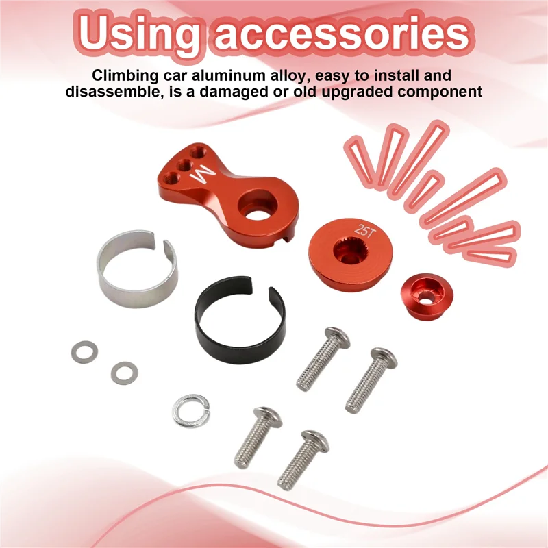 

CYGJ-Metal 25T Adjustable Servo Saver Arm Horn For TRX-4 Axial SCX10 1/10 RC Cars Helicopter Model Boat Upgrade Parts
