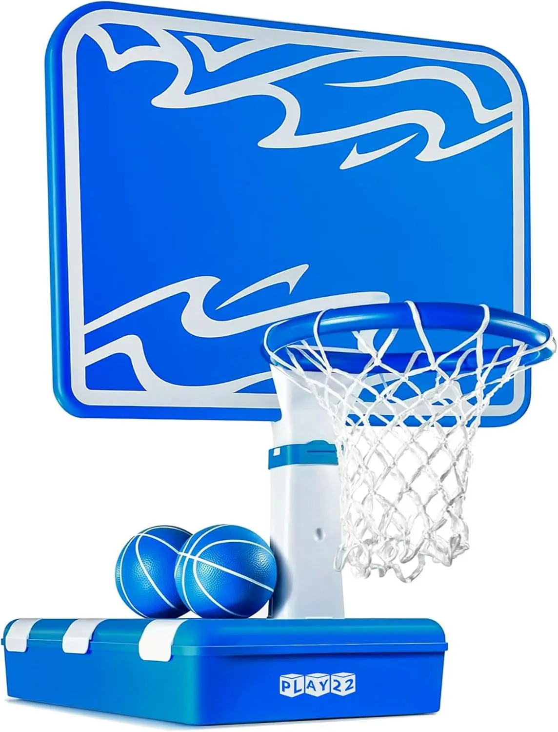 Adjustable Pool Basketball Hoop Set with 33-Inch Large Backboard, Water-Filled Base (7-Gal, 58 lbs), 2 Balls & Pump - Compact Storage, Durable for Sun and Pool Use, Perfect Poolside Game