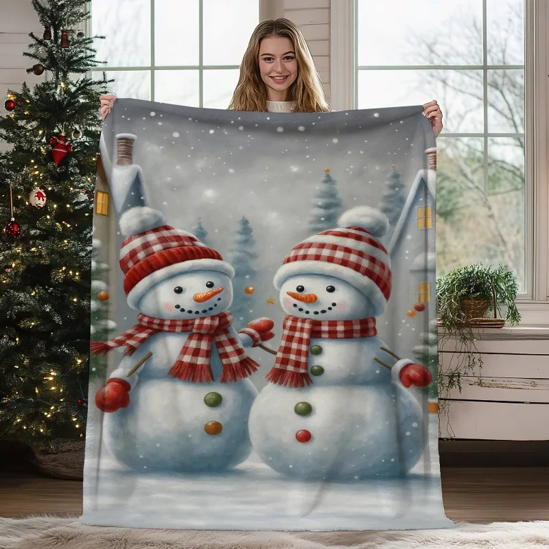 Modern Christmas Tree Blanket Cute Pink Geometric Pattern Cozy Throw For Luxury Living Room Sofa Bed Couch Home Decoration New