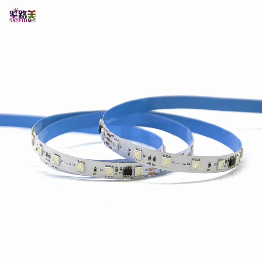 DC 24V WS2811 Individually Addressable 30/60leds Pixel Strip Light Digital RGB 5050 Ribbon Tape Non-waterproof 1 Ic Control 6