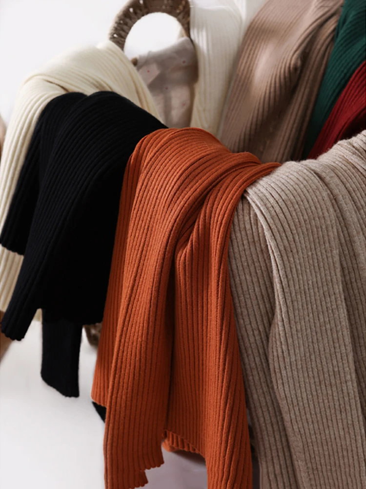 2025年レディースファッションシックニットトップス秋冬タートルネックセーター女性プルオーバー長袖ジャンパー女性服